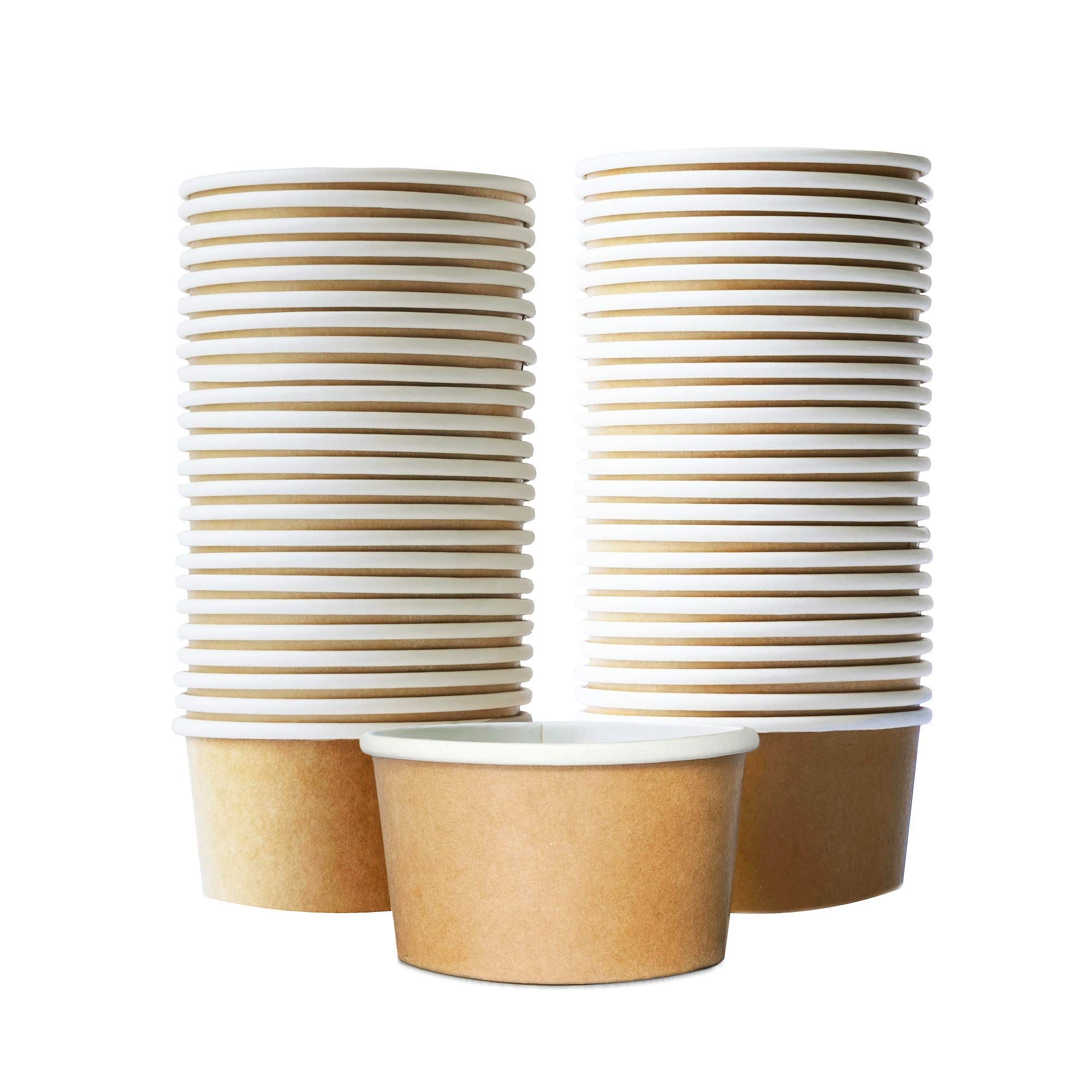 If you're someone who loves to indulge in ice cream, then you definitely need to check out these paper ice cream cups! These are disposable dessert bowls that come in a pack of 50, and are perfect for both cold and hot desserts.
The cups are made of high-quality paper material that's sturdy and durable.