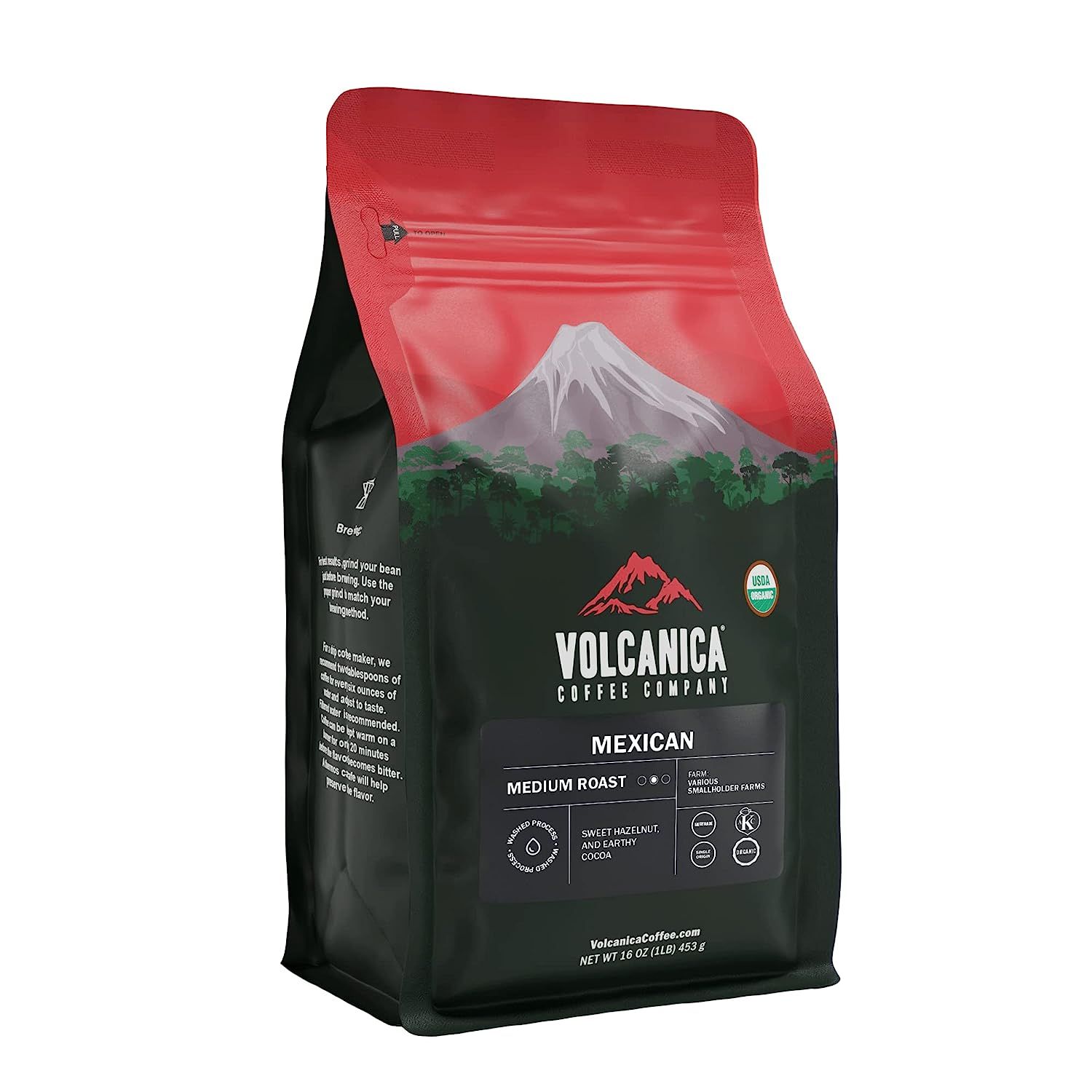 Volcanica Coffee Mexican offers a delectable coffee experience through its 16oz bags of finely ground beans. Sourced from Mexico's high-altitude regions, where the combination of volcanic soil and favorable climate creates an optimal environment for coffee cultivation, this coffee stands out for its exceptional quality.