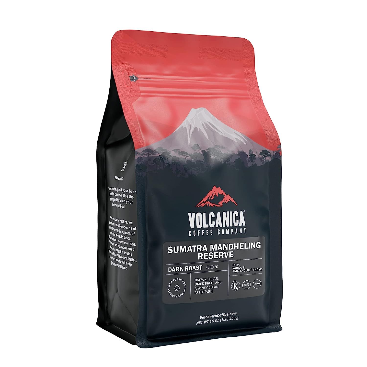 Volcanica Coffee proudly presents the Sumatra Mandheling Reserve, a dark roast coffee crafted from the finest Fair Trade whole beans.