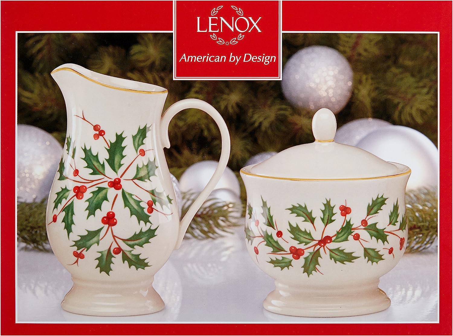 5 Holiday Porcelain Sugar & Creamer Set by Lenox