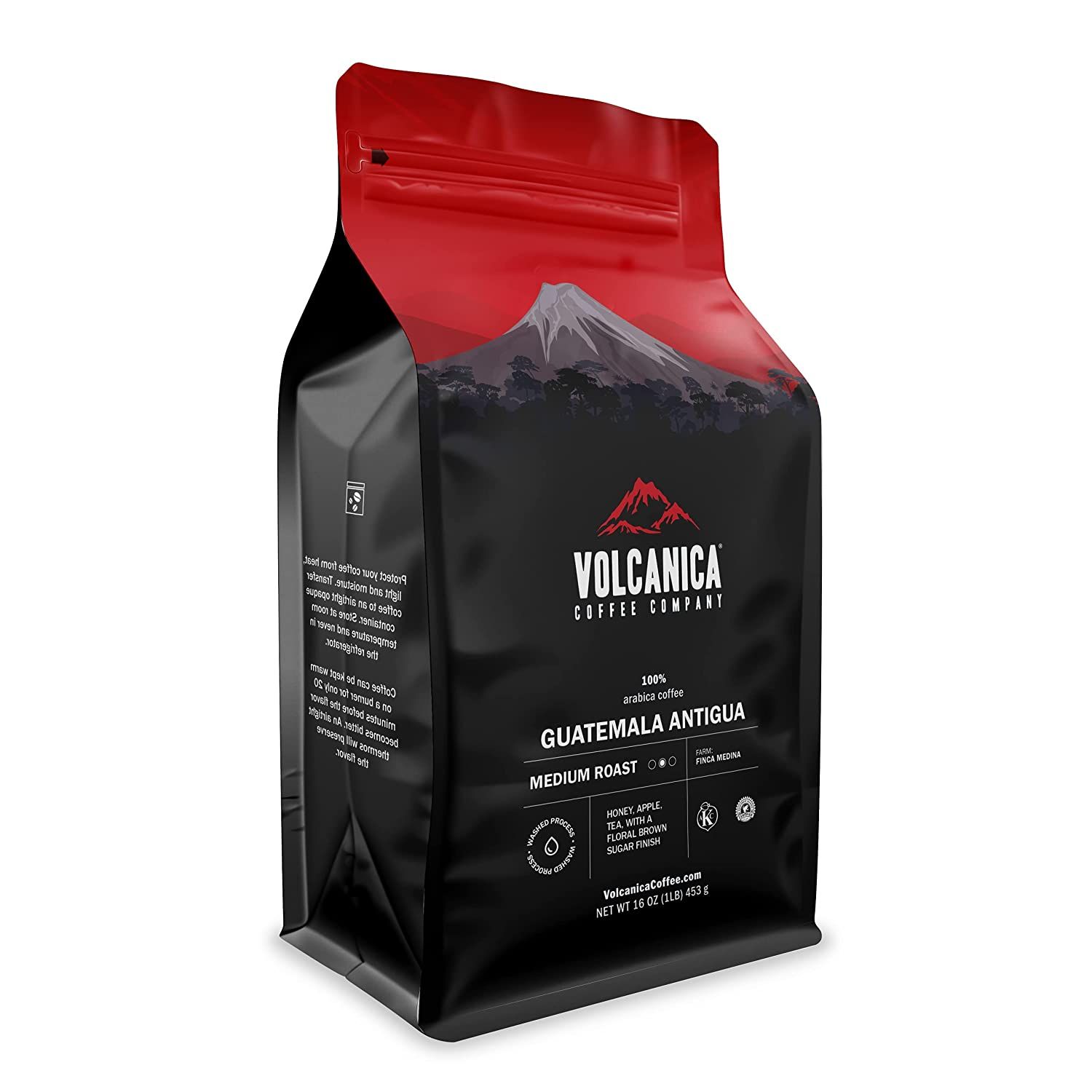 Experience the rich and full-bodied flavor of Volcanica Coffee Guatemala Antigua Reserve, Dark Roast, Ground (16oz). Sourced from the prestigious Antigua region of Guatemala, renowned for its exceptional coffee, this premium quality blend is made from carefully selected 100% Arabica beans.