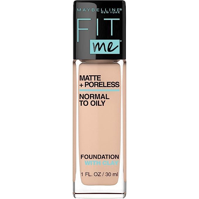 Maybelline Fit Me Matte + Poreless Liquid Foundation Makeup, Creamy Beige, 1 fl. oz. Oil-Free Foundation image