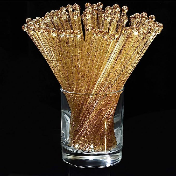 If you are looking for a way to add some sparkle to your party or event, then the 100 Pieces Gold Cake Lollipop Sticks Disposable Plastic Cocktail Coffee Drink Stirrers Glitter Crystal Round Top Swizzle Stir Sticks could be the perfect solution.