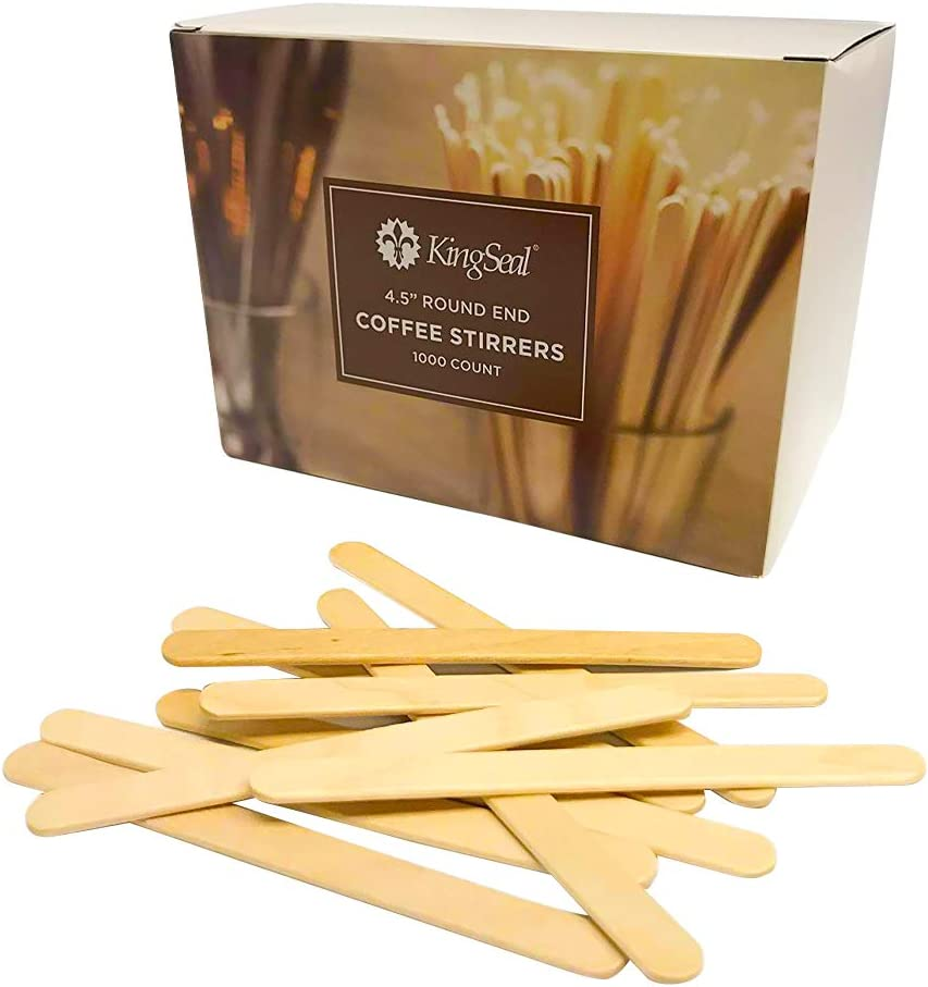 5 KingSeal Birchwood Beverage Stirrers - 1000 Pack