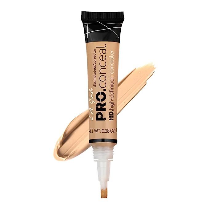 Discover radiant, camera-ready skin with L.A. Girl's Pro Conceal HD Concealer in Creamy Beige. This high-definition, 0.28-ounce marvel is expertly crafted to conceal imperfections effortlessly, from stubborn blemishes to under-eye shadows.