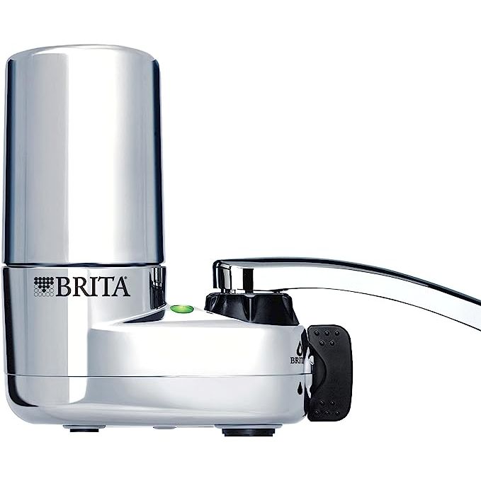 The Brita Water Filter for Sink is a faucet mount filtration system designed to make tap water safer and better-tasting for drinking and cooking. It features a chrome finish that adds a sleek touch to any kitchen, and it is easy to install without the need for professional assistance.