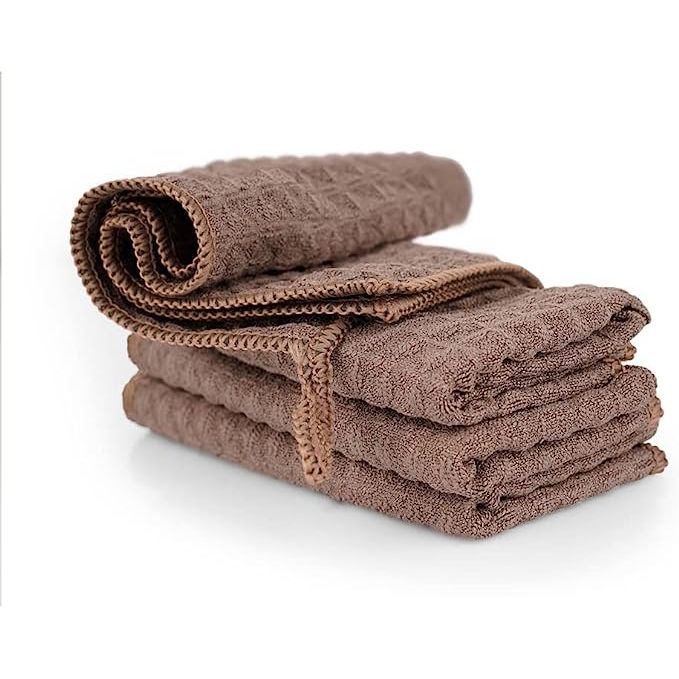 Introducing the Watchget Barista Micro Cloth 4 Pack - the ultimate cleaning solution tailored for coffee enthusiasts and professionals in the barista industry. These microfiber towels are innovatively designed with coffee lovers in mind, boasting a stylish waffle weave brown color and a convenient size of 12x12 each.