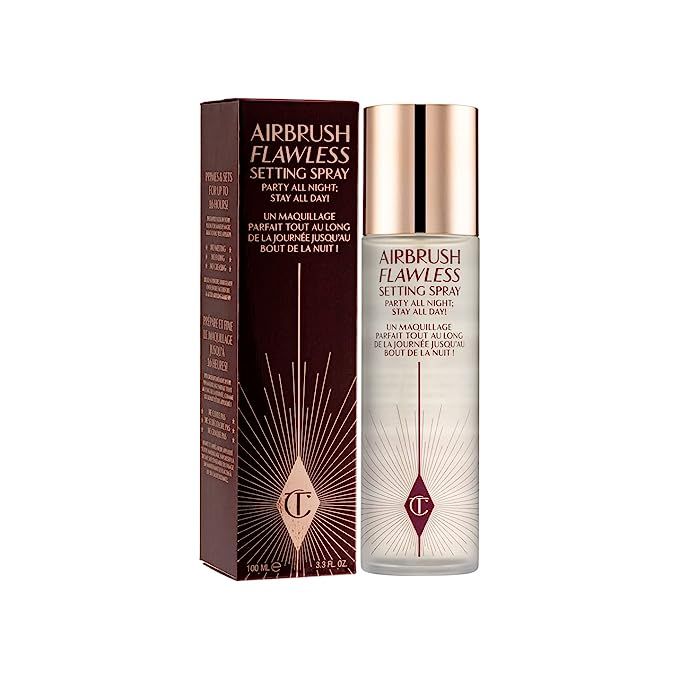 Infuse long-lasting perfection into your beauty regimen with the Charlotte Tilbury Airbrush Flawless Setting Spray. Esteemed makeup connoisseur Charlotte Tilbury has masterminded this game-changing mist to lock in your look with unmatched endurance and a stellar matte finish. Presented in an elegant 100ml / 3.