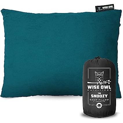 If you're looking for a comfortable camping pillow that won't take up too much space in your backpack, the Wise Owl Outfitters Camping Pillow is a great choice. This travel pillow is designed to be both lightweight and compressible, making it easy to bring with you on your outdoor adventures.