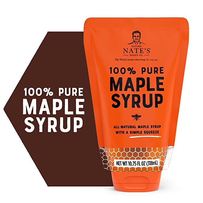 Nate's 100% Pure Maple Syrup is a natural and sustainable way to enjoy a classic breakfast topping. This brand of maple syrup comes in a 10.75 oz pouch, making it easy to pour onto your pancakes or waffles. It is made with 100% real maple syrup that has no additives or preservatives.