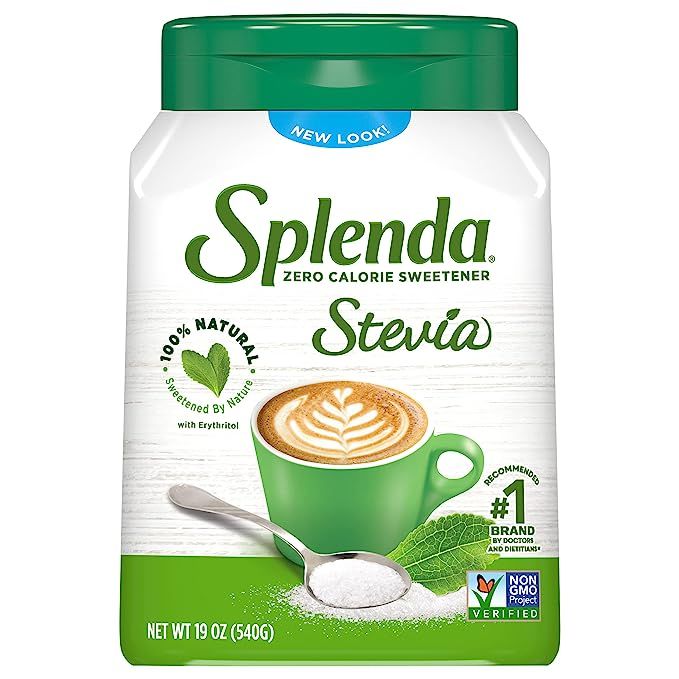 Discover SPLENDA Stevia Zero Calorie Sweetener, the perfect plant-based sugar substitute available in a convenient 19 oz jar. Made from natural stevia plant leaves, this sweetener provides the same satisfying sweetness as sugar, but with zero calories and no artificial additives.