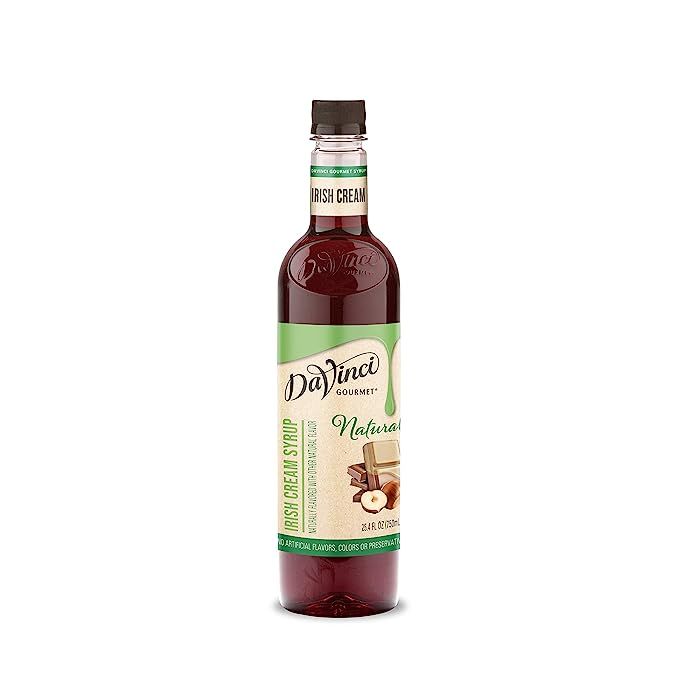 DaVinci Gourmet Naturals Irish Cream Syrup provides a delectable and authentic taste of creamy Irish cream in each droplet. Crafted with premium ingredients, this syrup is a top choice among professionals in the bartending and coffee shop industry, as well as those who want to enhance their favorite recipes with a hint of luxury.