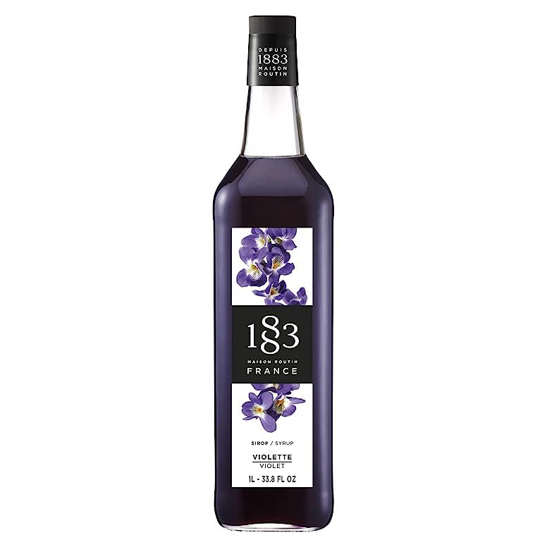 Introducing 1883 Violet Syrup, a delicately flavored syrup that enhances the taste of both hot and iced drinks. Imported from France, this syrup comes in an elegant glass bottle, holding an ample one liter (33.8 fl oz) of the product. 
What sets 1883 Violet Syrup apart is its commitment to quality and dietary considerations.