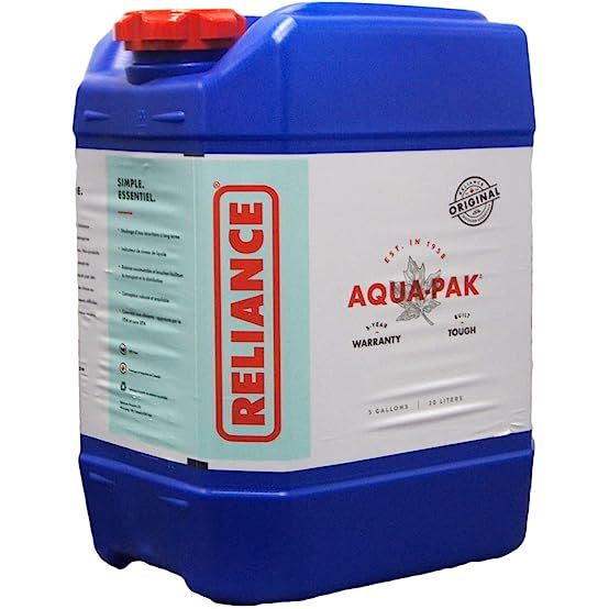 The Reliance Products Aqua-Pak 5 Gallon Rigid Water Container is a durable and reliable option for storing and transporting large amounts of water. Measuring 11.5 inches by 9.1 inches by 15.