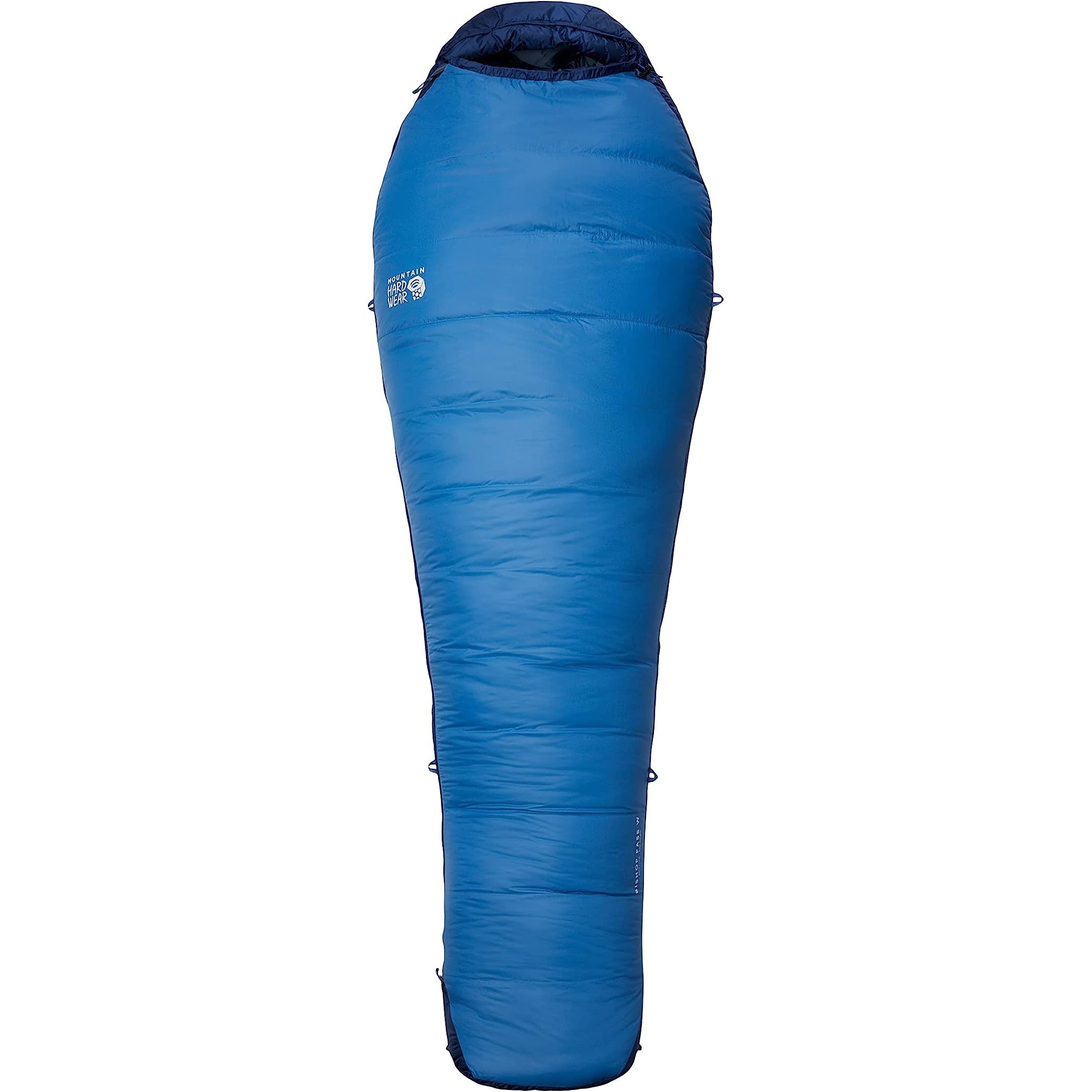 The Mountain Hardwear Women's Bishop Pass W 30F/-1C Long, Deep Lake, Right-Hand Zipper is an expertly designed sleeping bag tailored specifically for women. With a temperature rating of 30F/-1C, it offers optimal warmth and comfort in cold weather conditions.