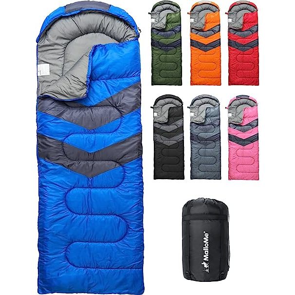 Experience the ultimate comfort and warmth during your outdoor adventures with the MalloMe Camping Sleeping Bag. Crafted from 100% polyester, this high-quality sleeping bag is suitable for use in any season, with a temperature rating ranging from 40°F to 77°F. Achieve optimal coziness within the temperature range of 62°F to 75°F.