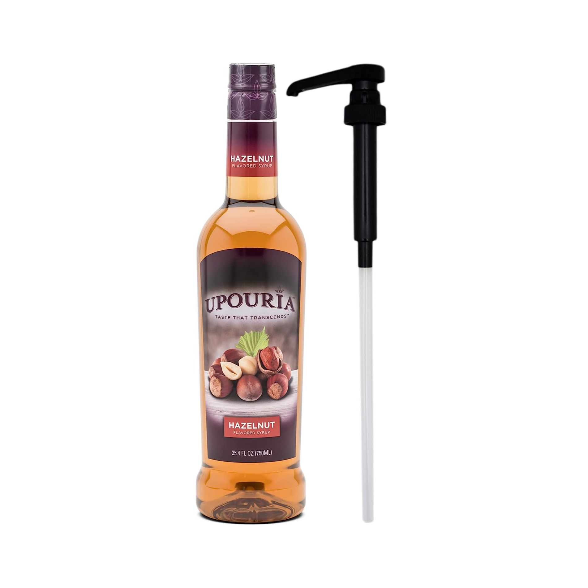 Looking for a delectable vegan-friendly syrup to elevate your coffee or hot beverages? Look no further than Upouria Hazelnut Flavored Syrup. Crafted with 100% vegan and gluten-free ingredients, this syrup packs a flavorful punch in a convenient 750 mL bottle complete with a coffee syrup pump.