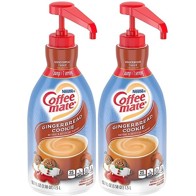 Nestle Coffee mate Coffee Creamer has released a new flavor for the holiday season, Gingerbread Cookie. This concentrated liquid creamer is packaged in a pump bottle, making it easy to dispense and use. One pump equals one tablespoon, making it easy to measure and control the amount of creamer added to your coffee or other hot beverages.