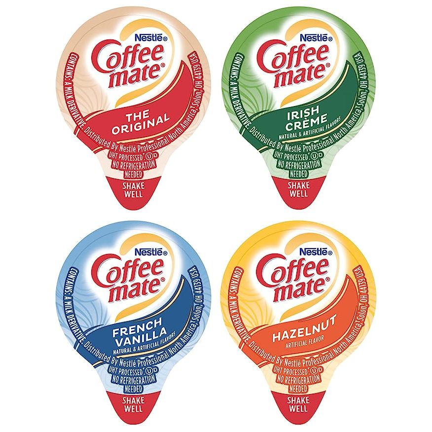 Coffee mate Liquid .375oz Variety Pack is the ultimate solution for coffee enthusiasts who are always on the go. With this pack, you can enjoy a wide range of flavors wherever and whenever you want.
Indulge in the 4 exciting flavors included in the pack - Original, French Vanilla, Hazelnut, and Irish Creme.