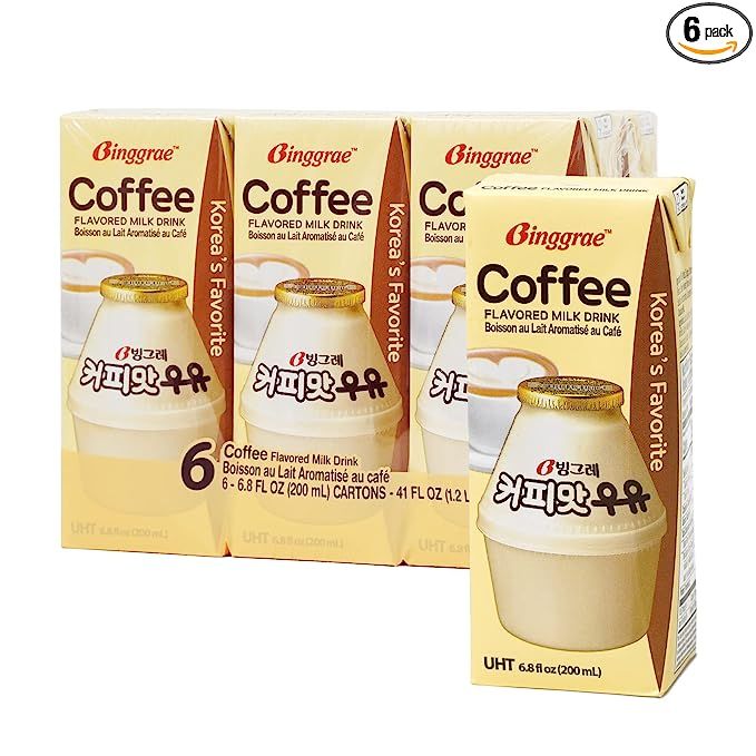 Experience the rich and creamy taste of Binggrae Coffee Flavored Milk, a beloved beverage in South Korea. This popular drink, packaged in convenient and portable 200ml cartons, can be enjoyed at any time of the day.