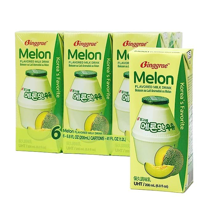 Experience the essence of summer with Binggrae Melon Milk! This pack of six 6.8 Fl Oz / 200 mL cartons is a refreshing and satisfying solution for those scorching hot days. Get ready to relish in the luscious and invigorating melon flavor that bursts into your mouth with each sip.