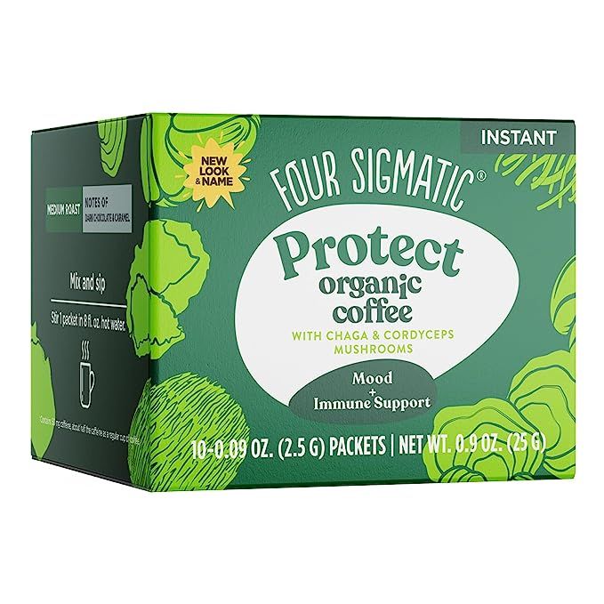 Introducing Four Sigmatic's latest addition to their line-up: the Organic Instant Coffee Powder. Crafted with care, this exquisite coffee blend combines the richness of Arabica beans with a trio of powerful adaptogenic mushrooms: Cordyceps, Chaga, and Eleuthero.