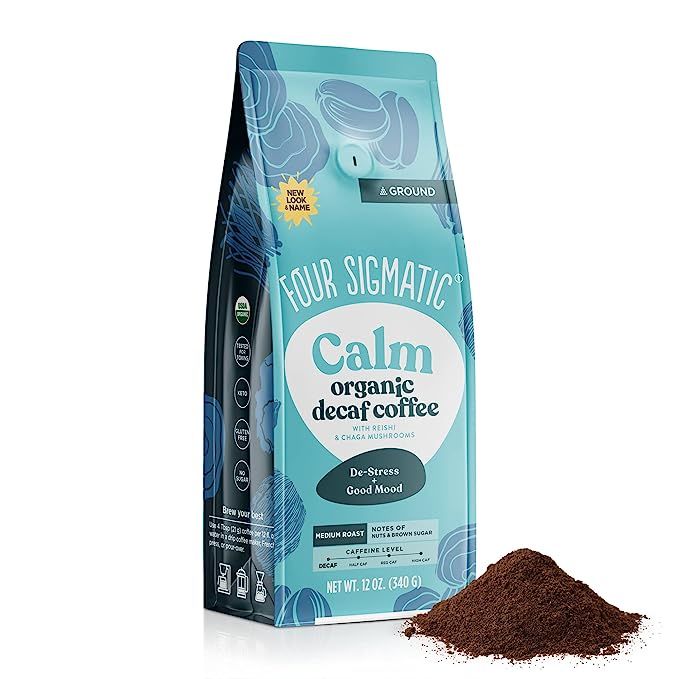 Experience the ultimate blend of flavor and wellness with Organic Decaf Ground Coffee by Four Sigmatic. This Swiss Water decaf coffee is carefully crafted to bring together the richness of decaffeinated coffee with the health-enhancing properties of Chaga and Reishi mushroom extracts.