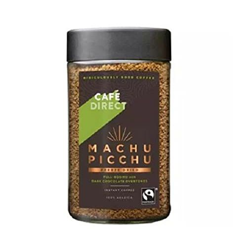 Cafedirect is renowned for its exceptional coffee products that prioritize ethical sourcing and production. Among their offerings is the Cafedirect Machu Picchu Freeze-Dried Instant Coffee. Crafted from carefully selected beans hailing from the celebrated Machu Picchu region in Peru, this coffee is famous for its unparalleled quality.

The Cafedirect Machu Picchu Freeze-Dried Instant Coffee boasts a smooth and indulgent flavor profile, accentuated by a unique dark chocolate undertone distinctive to the Machu Picchu region. Through the freeze-drying process, this coffee retains its natural flavors and enticing aroma more effectively than alternative instant coffee varieties.

Only the finest Arabica beans are chosen for this flavorful brew. Meticulously harvested and roasted to perfection, these beans are then freeze-dried to expertly preserve their genuine essence, resulting in an exceptionally rich and velvety coffee experience.

Contained within a convenient 100g jar, the Cafedirect Machu Picchu Freeze-Dried Instant Coffee is effortless to store and quick to enjoy. Simply add a spoonful of this invigorating coffee to hot water, give it a stir, and savor the moment. Whether you seek a revitalizing morning pick-me-up or a delightful mid-afternoon indulgence, this coffee is the perfect choice.

To summarize, the Cafedirect Machu Picchu Freeze-Dried Instant Coffee offers coffee enthusiasts a premium product that guarantees satisfaction. With its luxurious smoothness, highlighted by a distinct dark chocolate note, this coffee is a must-try for those who appreciate the art of a superbly crafted cup. Description by ChatGPT.