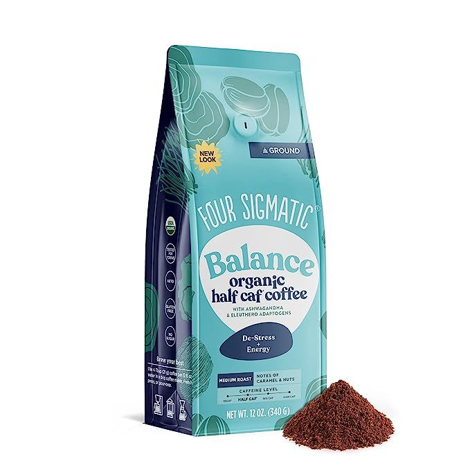 Experience the perfect blend of organic coffee and adaptogenic herbs with Organic Adaptogen Ground Coffee by Four Sigmatic. This medium roast coffee is sourced from Fair Trade Certified farms and is USDA Certified Organic, ensuring the highest quality and sustainability.