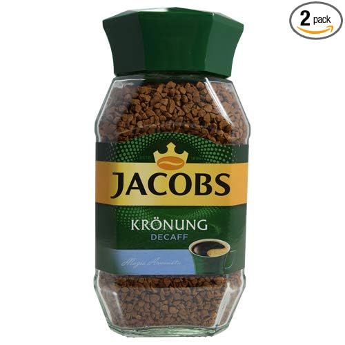 Experience the smooth and rich flavor of Jacobs Kronung Decaf Instant Coffee, a high-quality decaffeinated option that eliminates caffeine jitters while maintaining its incredible taste. Each pack contains 100 grams or 3.52 ounces of instant coffee, conveniently offered in a pack of two.