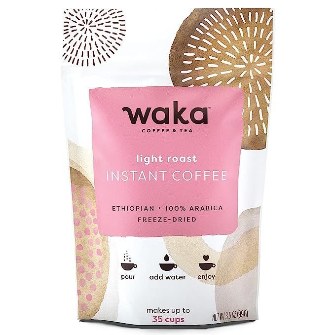 Discover the exquisite taste of Waka, a premium brand of instant coffee that guarantees a delightful coffee experience. Crafted from 100% Arabica freeze-dried beans, Waka's light roast Ethiopian blend offers a symphony of flavors. Immerse yourself in the fruity and floral notes, complemented by a delicate hint of citrus.