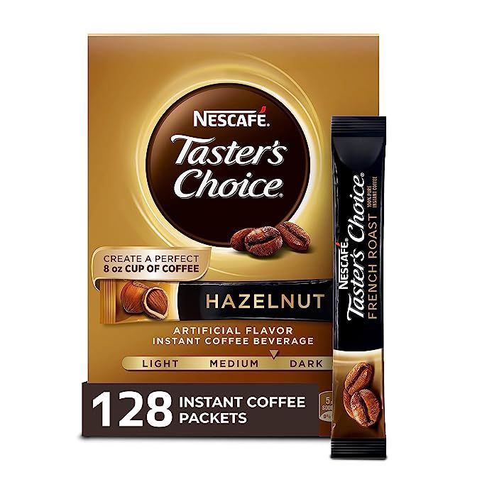 Nescafe Taster's Choice Instant Coffee Beverage is a popular line of instant coffee made by Nestle. The Hazelnut flavor is one of the many options available and comes in a pack of 16 count (Pack of 8).
This coffee is designed to be a quick and easy option for people who love coffee but don't have the time or equipment to make a fresh cup.