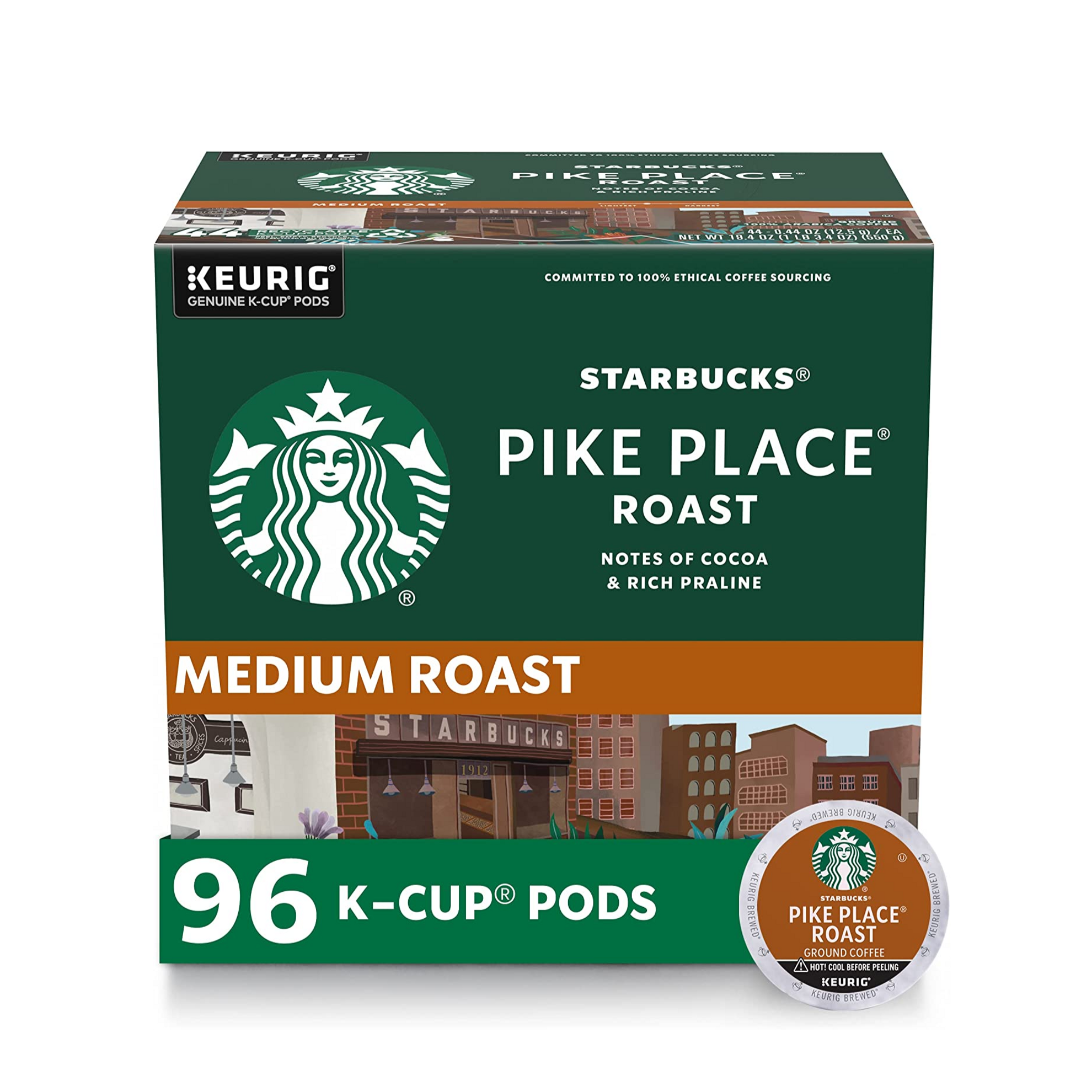 Looking for a quick and easy way to enjoy a delicious cup of coffee? Look no further than Starbucks K-Cup Coffee Pods – Medium Roast Coffee – Pike Place Roast for Keurig Brewers. With four boxes containing a total of 96 pods, you'll have a never-ending supply of coffee to satisfy your caffeine cravings.