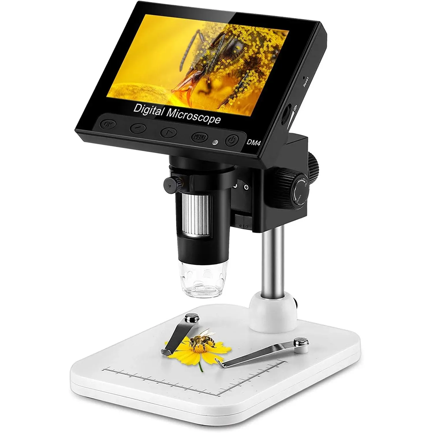 Elikliv 4.3 inch LCD Digital USB Microscope Endoscope Record 1000X Magnification is a portable and versatile microscope that allows users to capture high-quality images and videos of microscopic specimens. It features a 4.3 inch LCD screen that displays the images in real-time, eliminating the need for a separate monitor or computer.