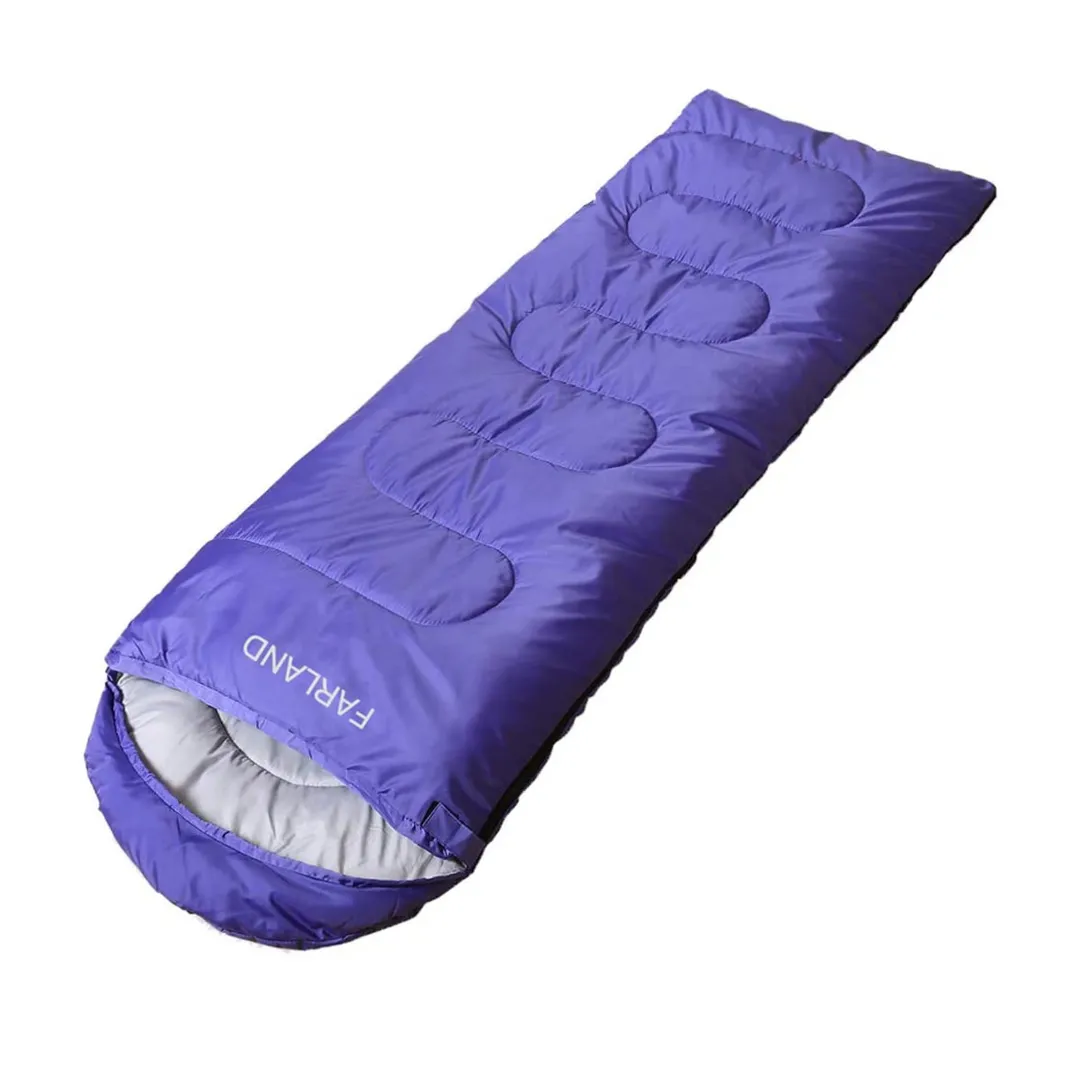 Sleep comfortably, even when it's 20 F outside, in the FARLAND Sleeping Bag with a zipper weather-stripping design. It's designed to keep you warm from top to bottom. The drawstring-adjustable and hood surrounds your head to keep you warm. When you're done, it's easy to put it away in the stuff sack.The Sleeping Bag fits heights up to 6 ft. 10 in.