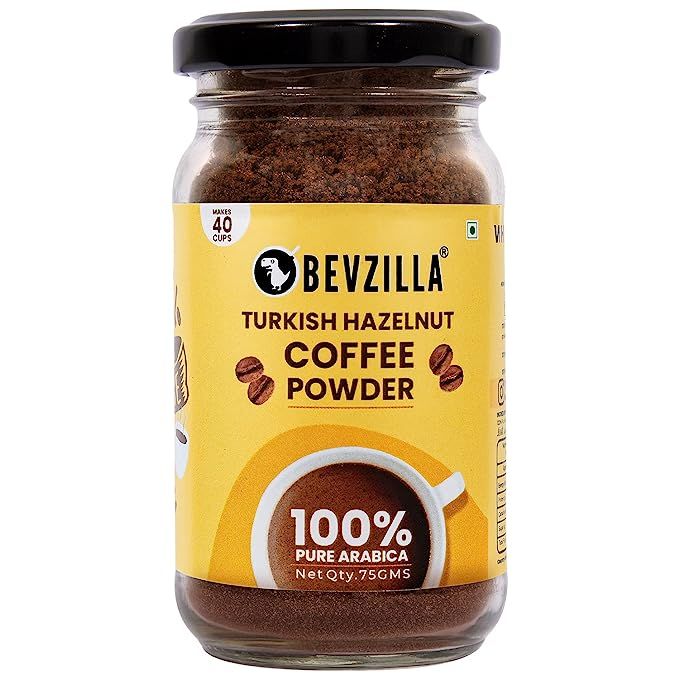 Introducing Bevzilla Instant Coffee Powder Turkish Hazelnut Flavour - the ultimate choice for coffee enthusiasts in search of a top-notch, flavorful coffee experience. Crafted from 100% pure Arabica beans, this premium quality coffee powder has gained immense popularity among coffee lovers worldwide.