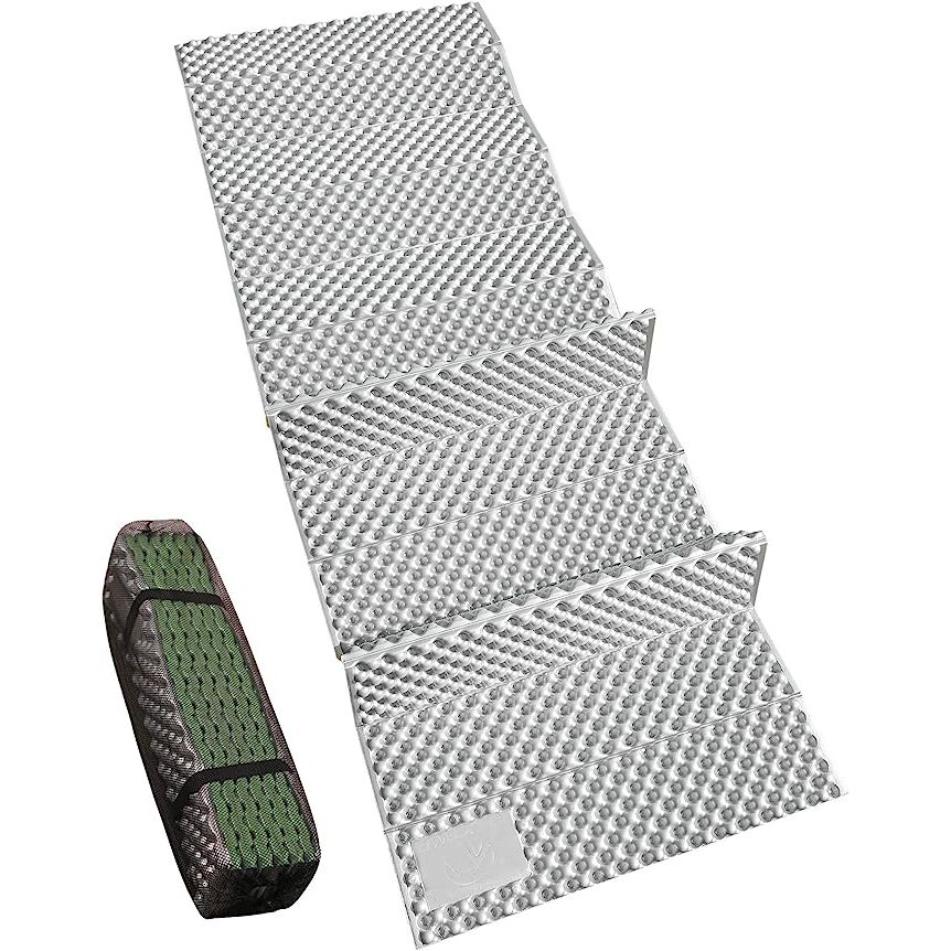 The REDCAMP Closed Cell Foam Camping Sleeping Pad is a lightweight and folding camping pad that is perfect for hiking and backpacking. It has a thickness of 0.75 inches and is 72 inches long and 22 inches wide, which provides ample space for most adults to sleep comfortably.