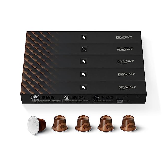 Experience a world of flavors with Nespresso's OriginalLine coffee pods. Made for coffee lovers, these pods are crafted to perfection and compatible with Nespresso OriginalLine machines. Get ready to savor the delightful taste of Cioccolatino, a heavenly blend of chocolate-infused espresso.