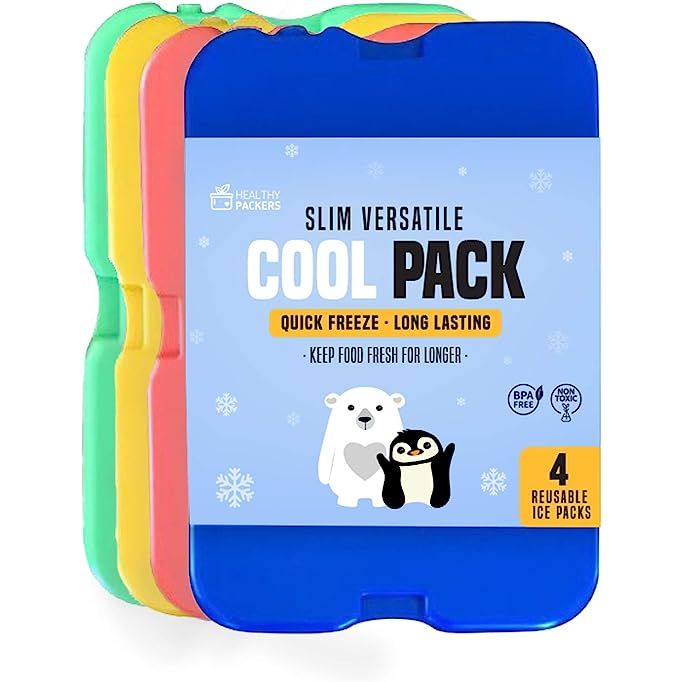 Introducing our Slim Lightweight and Long Lasting Ice Packs! This set of 4 slim, reusable, and versatile hard gel ice packs are perfect for keeping your insulated cooler bag freezer-cold for longer.