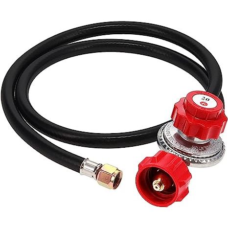 The 2109-RED High-Pressure Regulator by Gas One offers a user-friendly and top-quality connection for a wide range of propane appliances. With an adjustable knob that allows for pressure modulation from 0 to 20 psi, this regulator ensures optimal output for burners, heaters, smokers, and fryers.