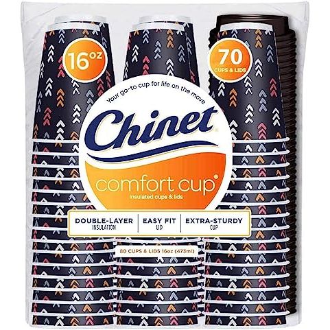 Chinet Comfort 16 oz Paper Cups With Lids offer a convenient and eco-friendly solution for all your beverage needs. These cups are a popular choice for both residential and commercial use due to their excellent quality and practical features. Each package contains 70 cups and lids, ensuring a sufficient supply for various occasions.
Made from high-