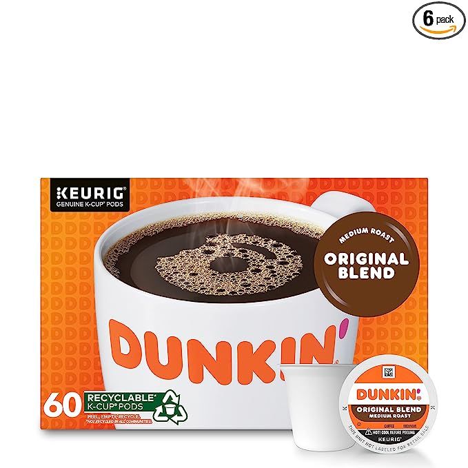 Indulge in the unmatched flavor of Dunkin' Original Blend Medium Roast K Cup Pods. With 60 conveniently divided Pods in 6 boxes, this package is designed to keep you stocked up on the coffee that made Dunkin' famous.