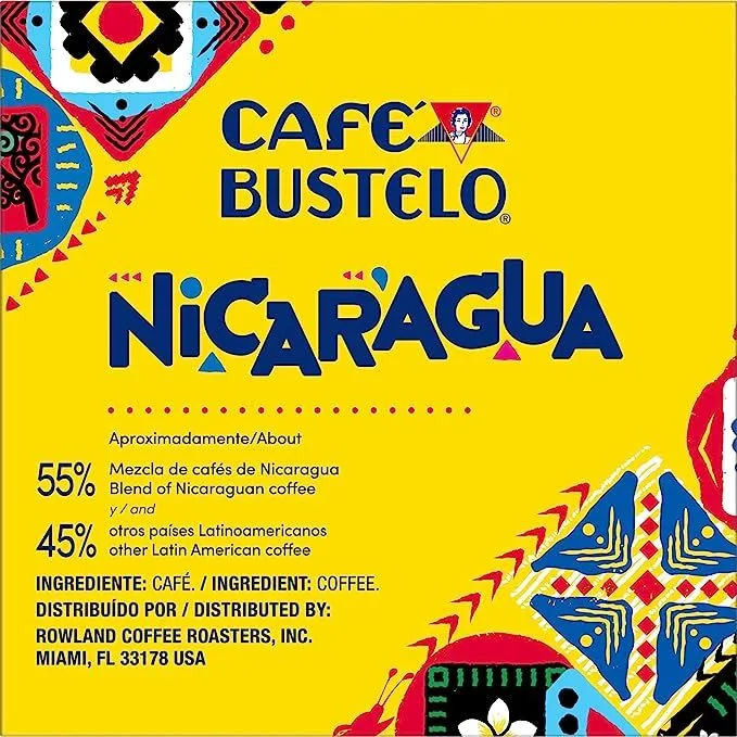 Introducing Café Bustelo Keurig K-Cup pods, a harmonious fusion of Nicaraguan and Latin American coffee beans. With six packs, each containing 12 K-Cup pods, you'll have a delightful total of 72 pods to satisfy your coffee cravings. Experience the richness and depth of this dark roast blend, comprised of 55 percent Nicaraguan coffee and 45 percent other Latin American coffee. The beans are expertly roasted to bring out their full-bodied flavor, ensuring a delicious and gratifying coffee experience. Best of all, these convenient K-Cup pods are compatible with virtually all Keurig coffee makers, allowing you to indulge in a cup of Café Bustelo coffee whenever the mood strikes. Description by a professional copywriter and SEO expert.