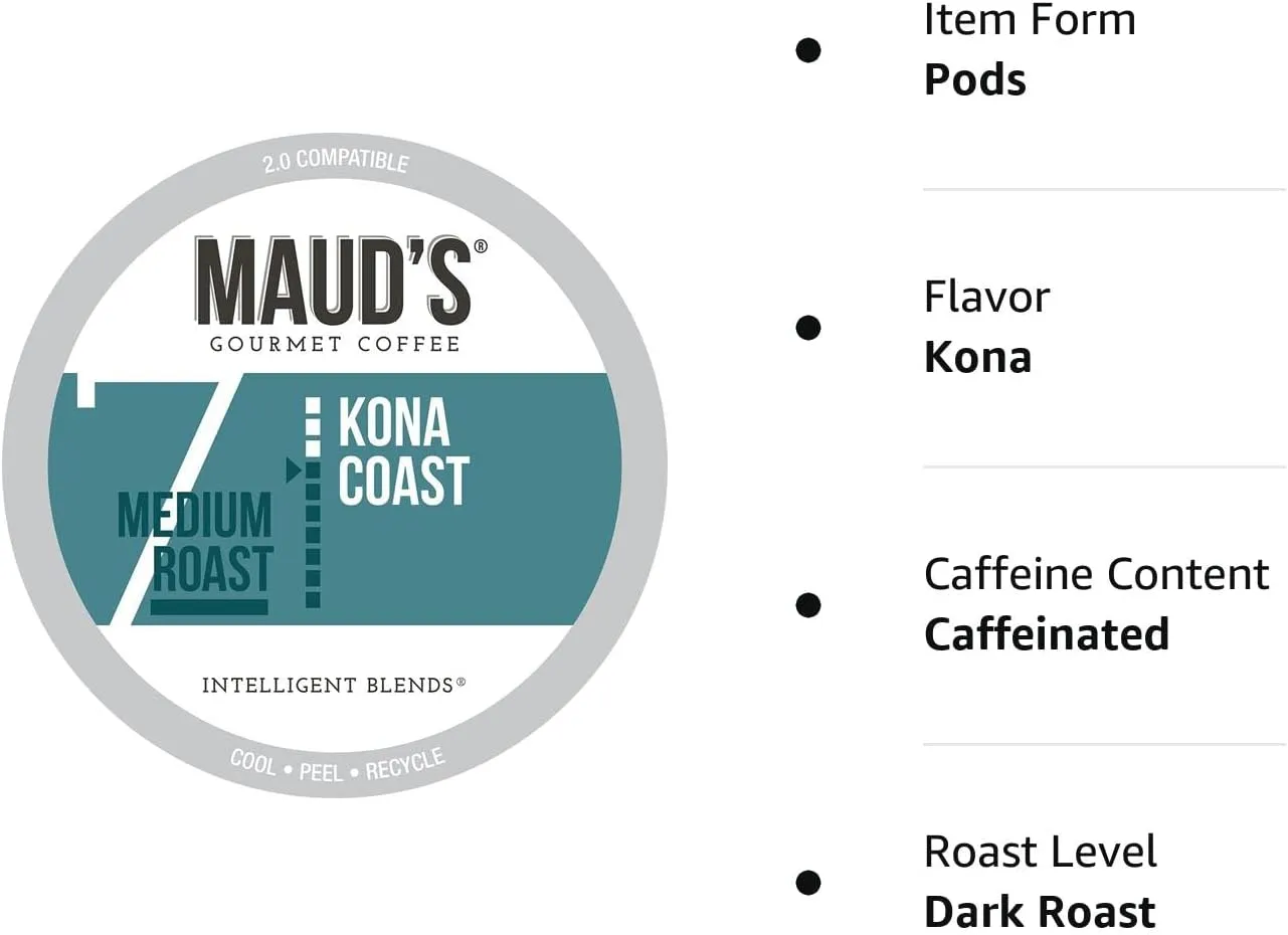 Compatible with K-cup machines, this exceptional blend of flavor and convenience ensures that even busy individuals can savor the joy of a perfectly brewed cup of coffee. Say goodbye to the guilt and say hello to Maud's Kona Coffee Blend, the delightful and sustainable choice for coffee enthusiasts everywhere.