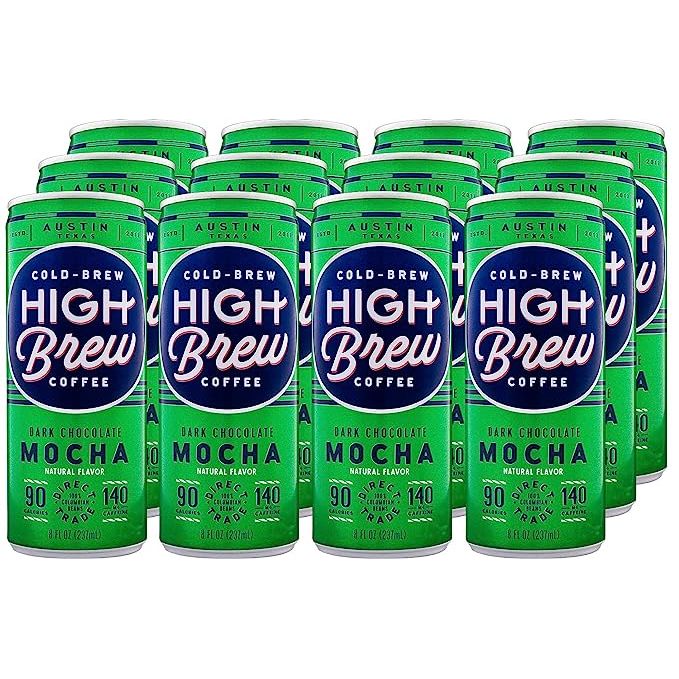 High Brew Coffee is a renowned brand that has gained fame for its exceptional range of canned cold brew beverages. Among its impressive lineup, the Dark Chocolate Mocha flavor stands out as a top-seller. Each 8 fl oz can is meticulously crafted and sold in packs of 12, ensuring you can relish this delectable treat whenever the mood strikes.