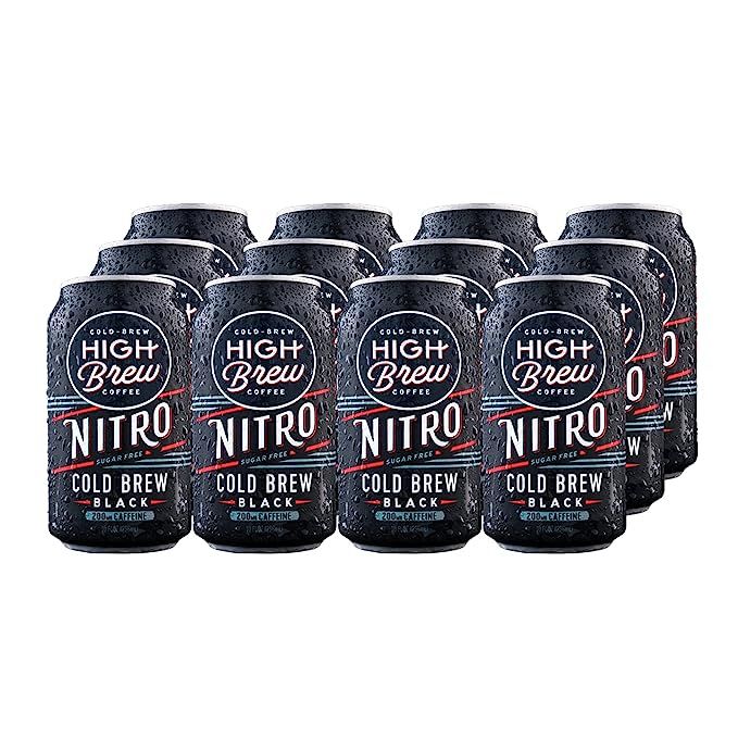 For coffee enthusiasts seeking a rich and smooth caffeine boost, look no further than High Brew Nitro Black Cold Brew Coffee. This pack includes 12 bottles, each filled with a satisfying 10 fluid ounces of this delightful beverage.