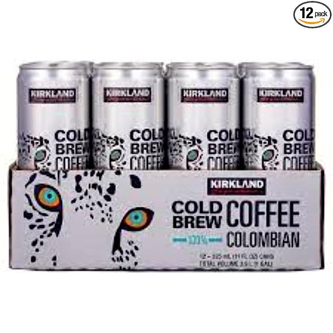 Kirkland Signature presents a beloved option for coffee aficionados with their Signature Cold Brew Colombian Coffee. This delectable beverage comes in a convenient pack of 12, each bottle brimming with 11 fluid ounces of delightful cold brew coffee.