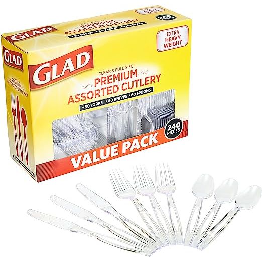 Disposable plastic cutlery sets are a staple for any gathering or event where convenience and ease of use are priorities. One such option is the Glad Disposable Plastic Cutlery Assorted Set.
This particular set includes clear, extra heavy-duty forks, knives, and spoons, making it suitable for a wide variety of occasions. With a total of 240 pieces,