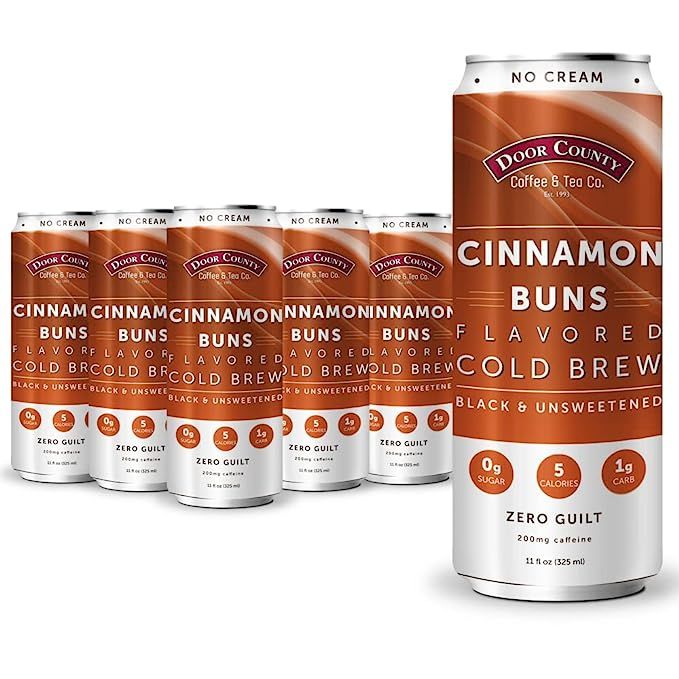 Discover the ultimate indulgence with Door County Coffee's ready-to-drink canned cold brew in the delightful cinnamon buns flavor. Satisfying even the most discerning coffee lovers, this refreshing beverage is perfectly crafted to provide a much-needed pick-me-up whenever you need it.