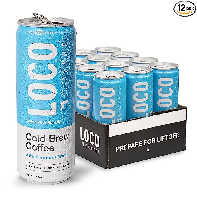 Discover the refreshing and energizing taste of Loco Coffee Cold Brew Coffee with Coconut Water. This pack of 12, 11-ounce cans brings together the invigorating flavors of cold brew coffee and the natural sweetness of coconut water for a truly delightful beverage.